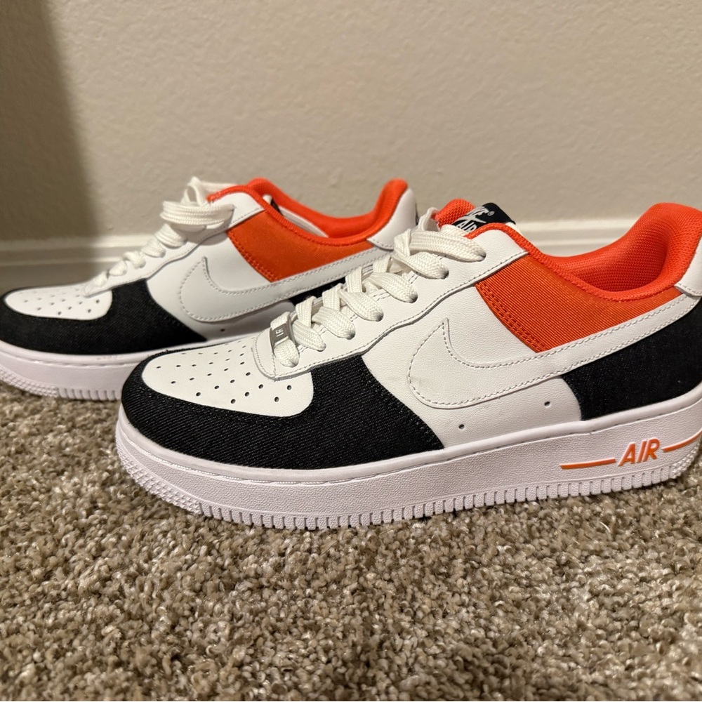 Nike Air Force 1 Low White Black Orange Sneakers